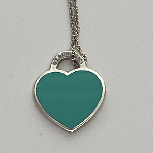 Tiffany & co blue heart necklace 16-18in